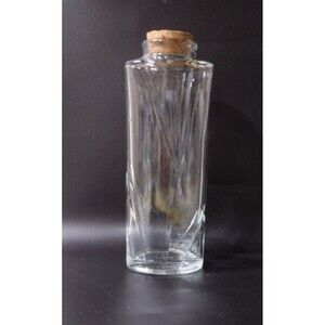 VTG Anne's House Of Nuts Oval Glass Bottle Jar Cork Stopper Twisted 9.5" x 3"